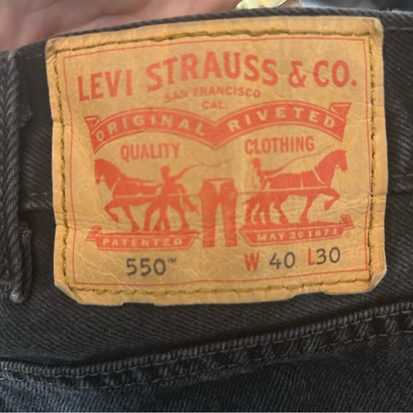 Levis 550 Relaxed Fit Tapered Leg Jeans Black 40x30 - Picture 5 of 6